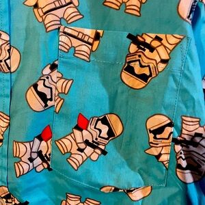 Star Wars Droid Teal Button Up Shirt